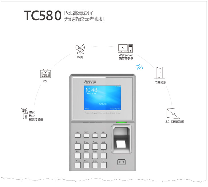 TC580無線指紋云考勤機中文彩頁 V1.0 